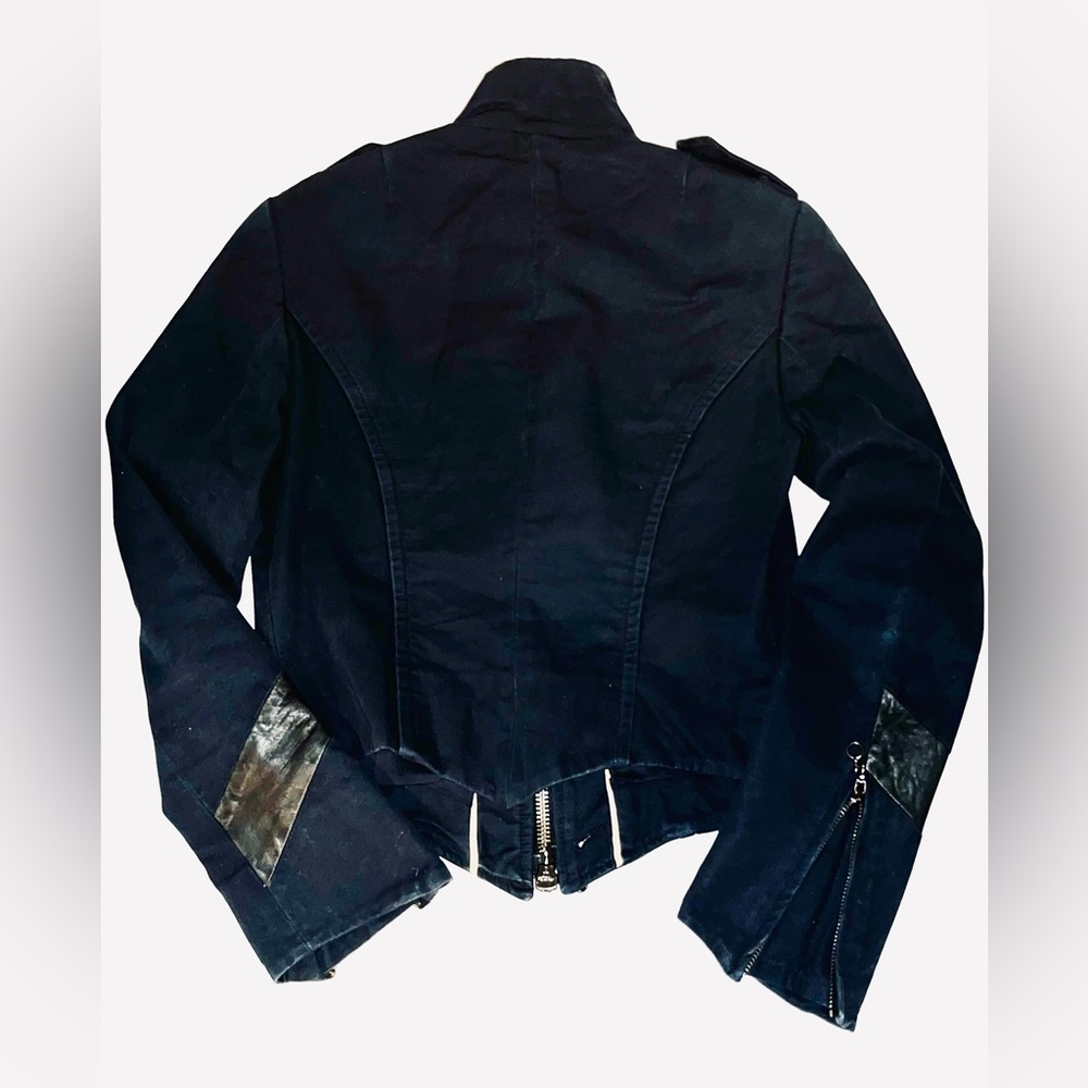 Rag & Bones Leather Mixed Media Military Jacket - Picture 12 of 12